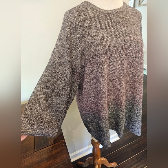 J. Jill Pure Jill Size Medium 3/4 Sleeve Huckleberry Ombre Knit Sweater Boxy - Picture 2 of 9